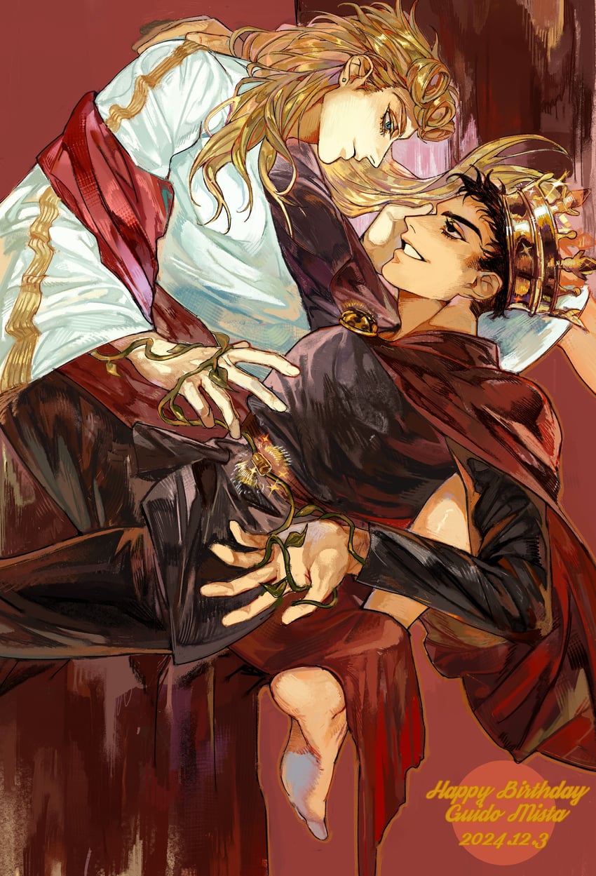 giorno giovanna and guido mista (jojo no kimyou na bouken and 1 more) drawn by weibo_3981217883