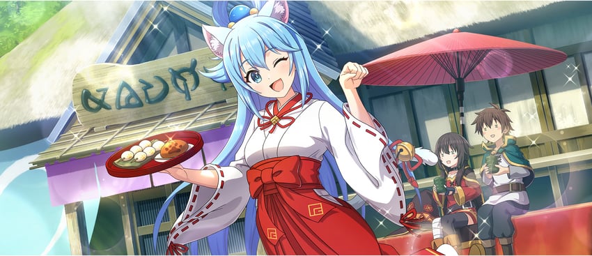 megumin, aqua, and satou kazuma (kono subarashii sekai ni shukufuku wo! and 1 more)