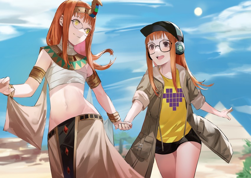 sakura futaba and shadow futaba (persona and 2 more) drawn by blazpu