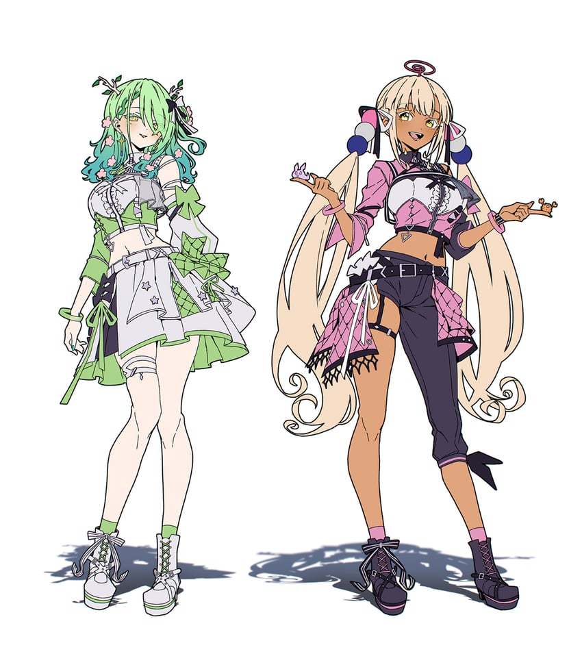 ceres fauna and tsukumo sana (hololive and 1 more) drawn by taka_t