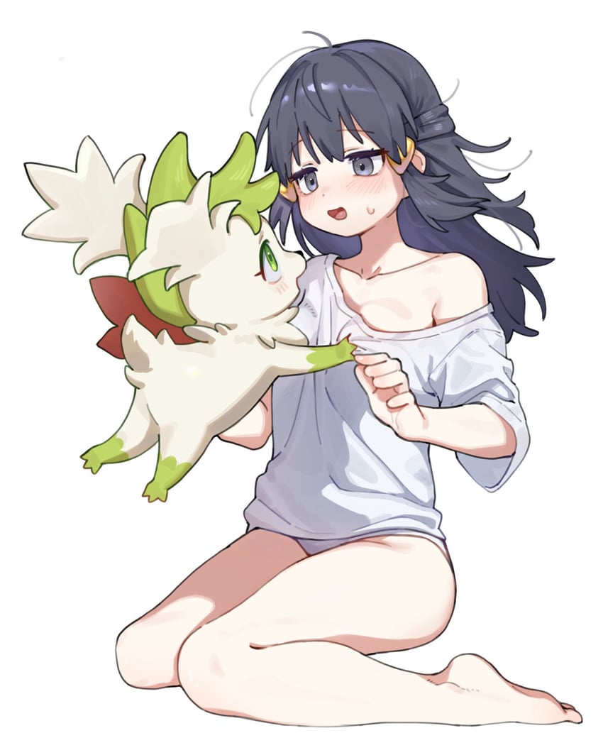 dawn and shaymin (pokemon and 1 more) drawn by hufy