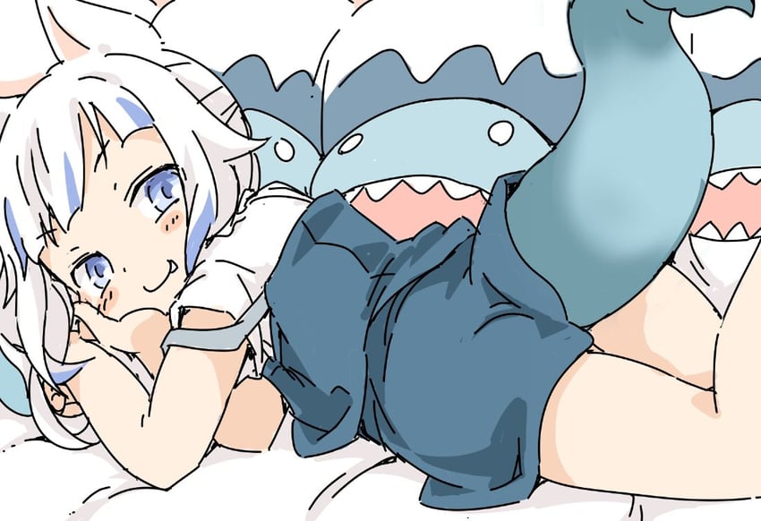 gawr gura (hololive and 1 more) drawn by ham_(points)