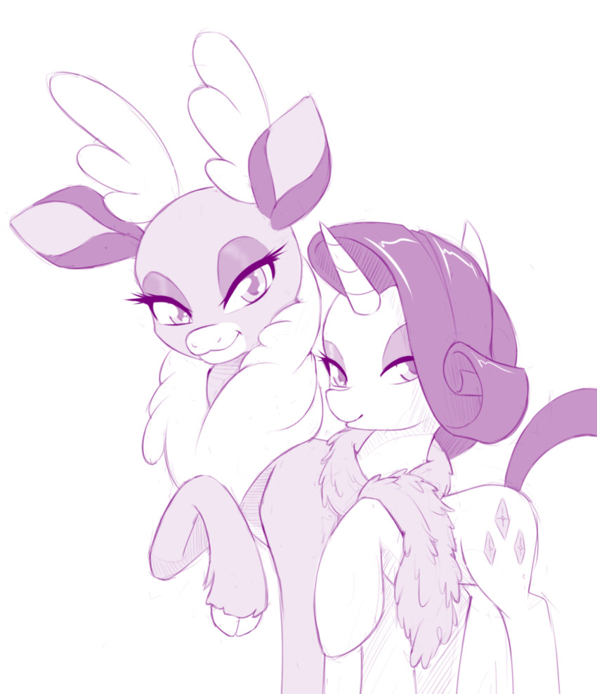 rarity and velvet (my little pony and 2 more) drawn by dstears