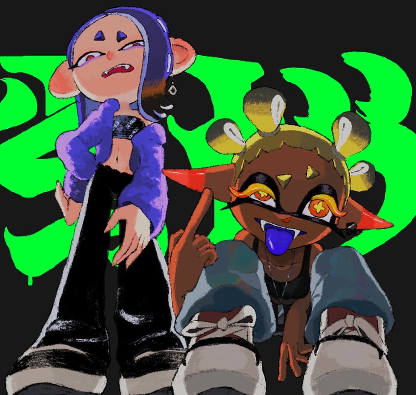shiver and frye (splatoon and 1 more) drawn by hyper_chikuwabu