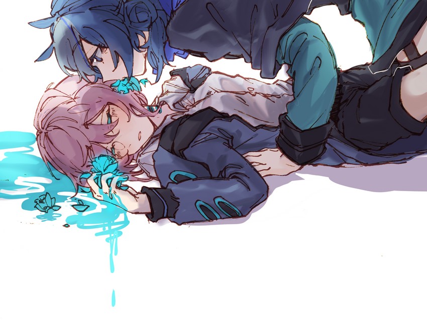 blue poison and glaucus (arknights) drawn by e-fa-dorn