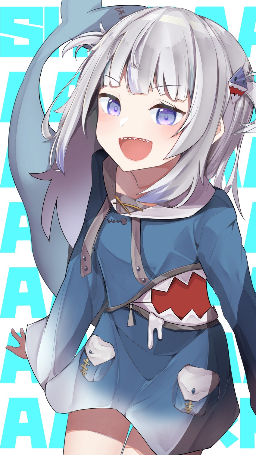gawr gura (hololive and 1 more) drawn by hijo_(nakare2845)