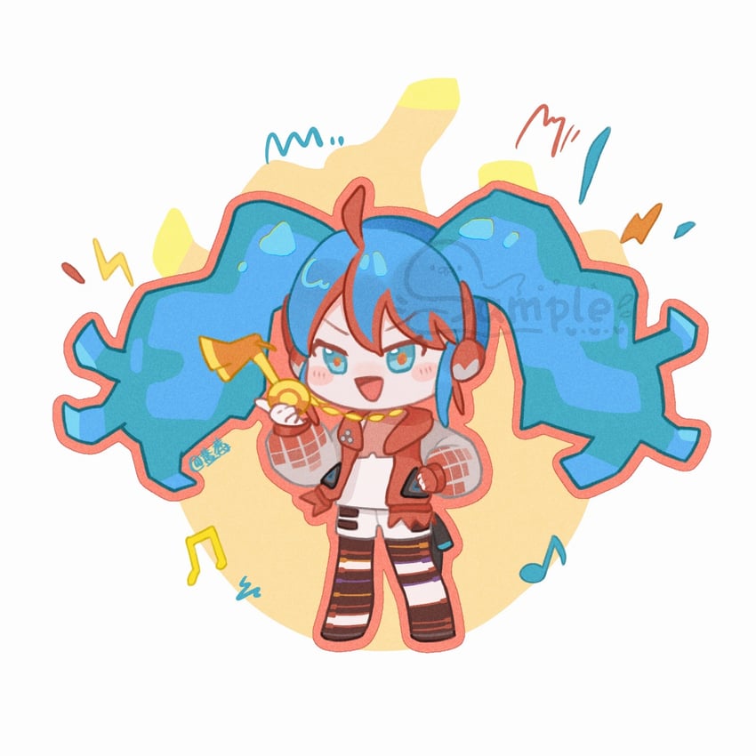 hatsune miku and fire miku (pokemon and 2 more) drawn by lanmeier