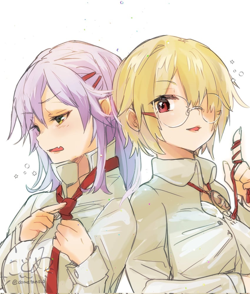 kayamori ruka and izumi yuki (heaven burns red) drawn by dometan0_0