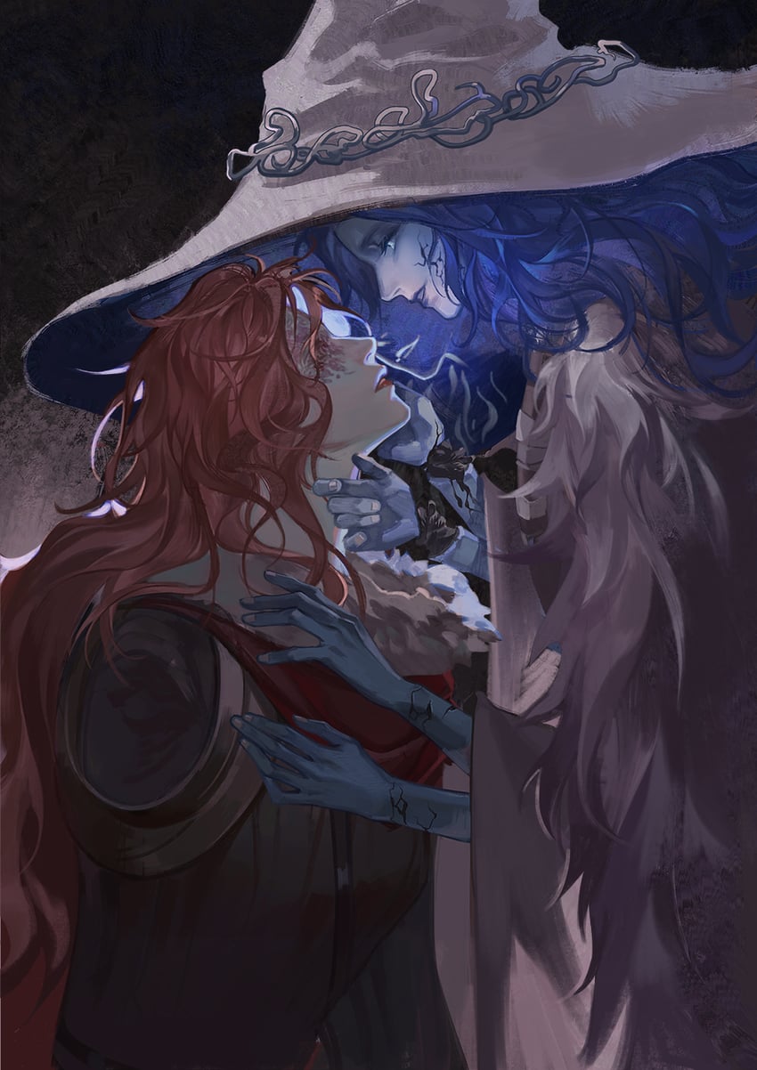 ranni the witch and malenia blade of miquella (elden ring) drawn by agong