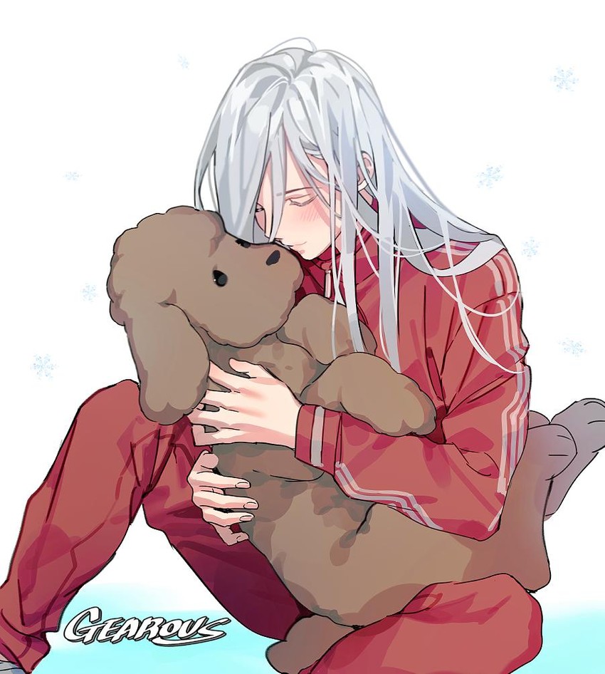 viktor nikiforov and makkachin (yuri!!! on ice) drawn by gearous