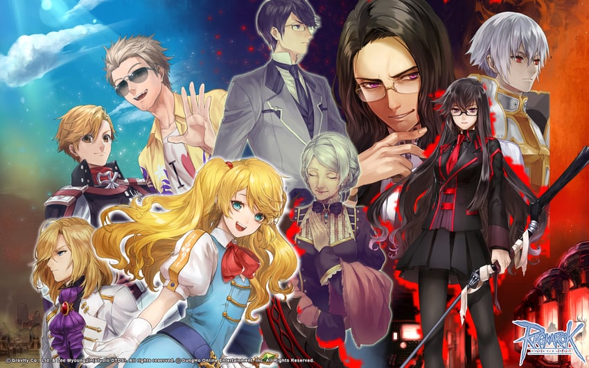 lord knight, seyren windsor, rebellion, lazy, spica nerius, and 6 more (ragnarok online) drawn by nikai_(game_artist)