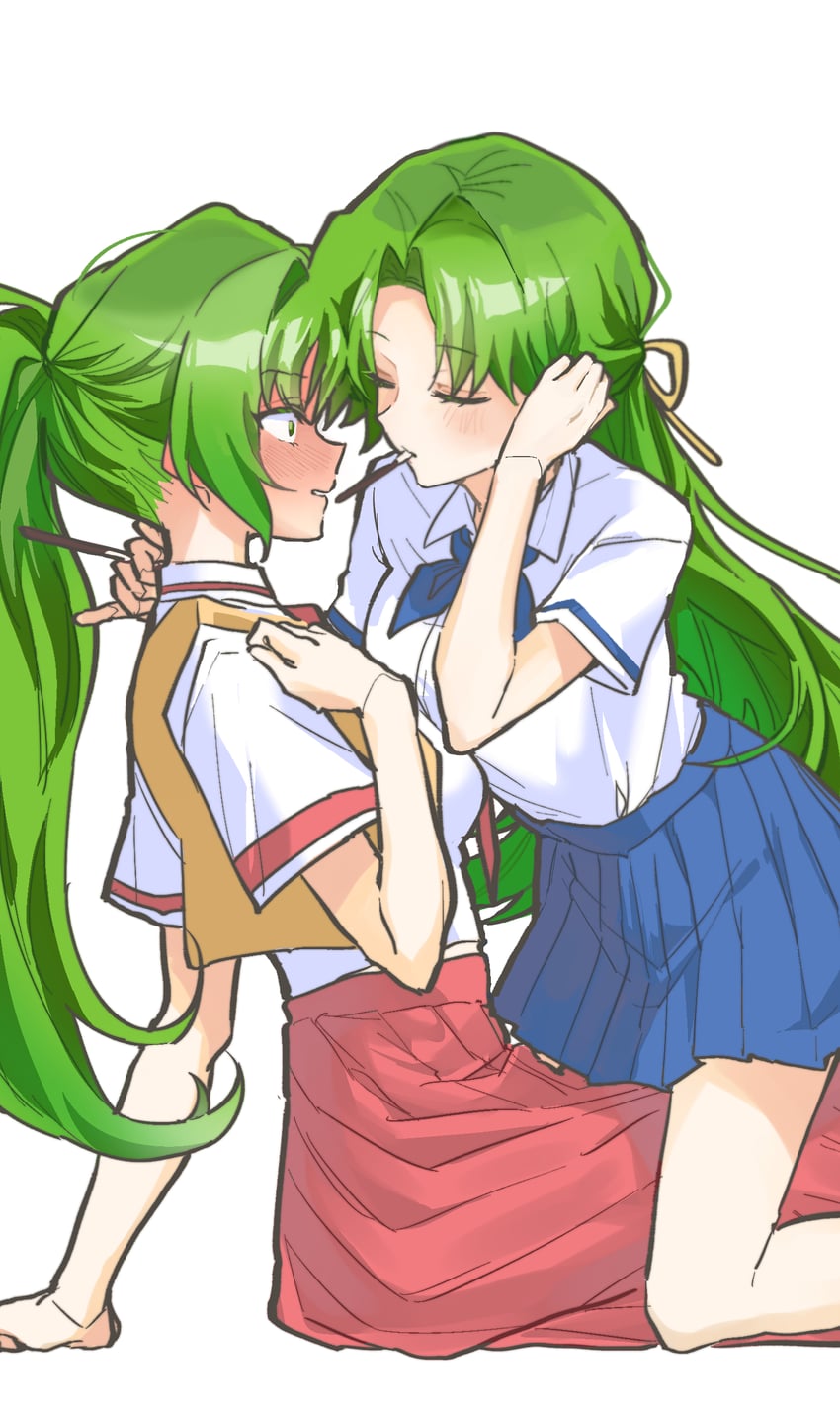 sonozaki mion and sonozaki shion (higurashi no naku koro ni) drawn by chgul_v