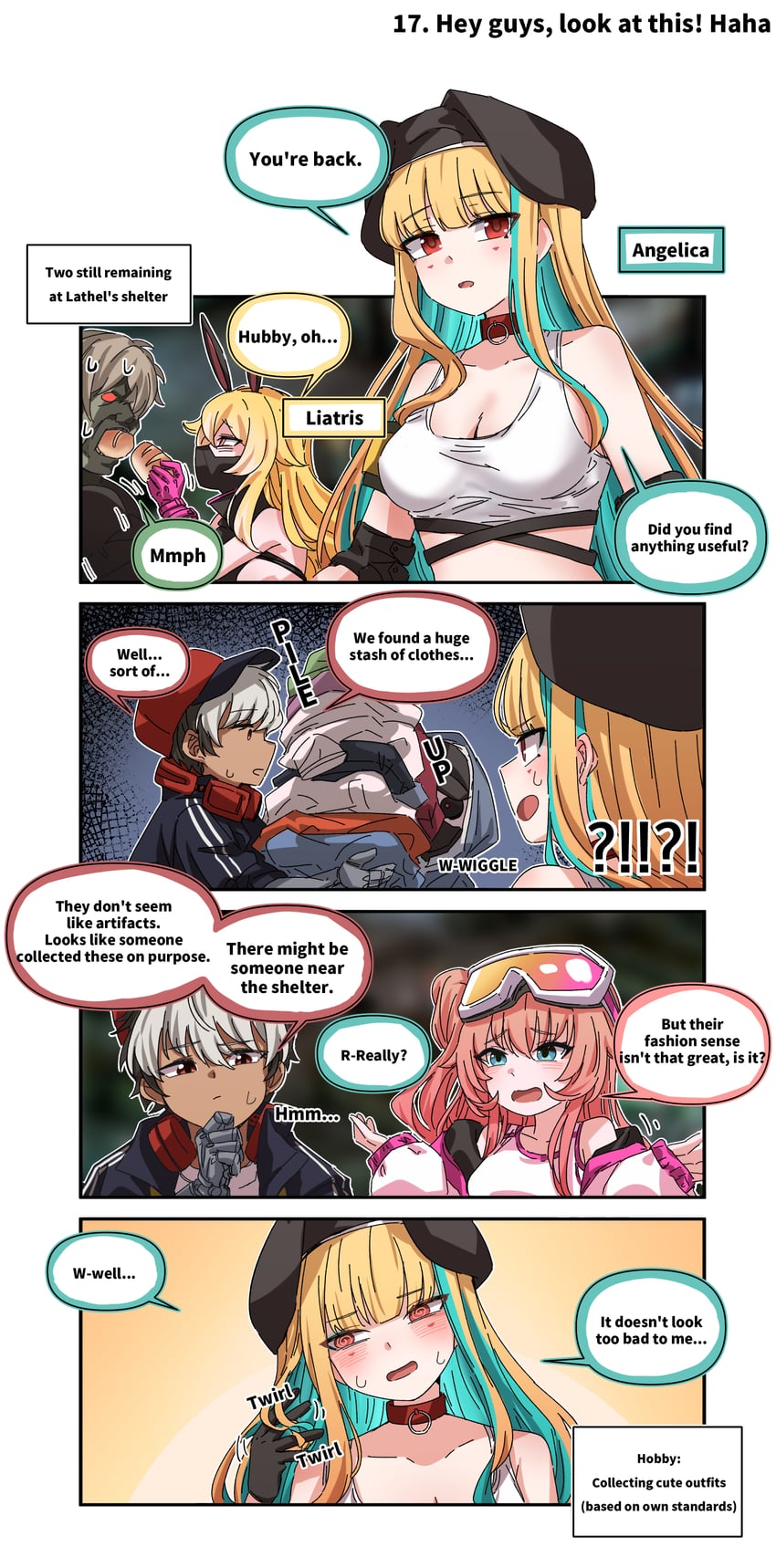 lathel, liatris, angelica, gray, anastasia, and 1 more (brown dust and 1 more) drawn by sin_seishun