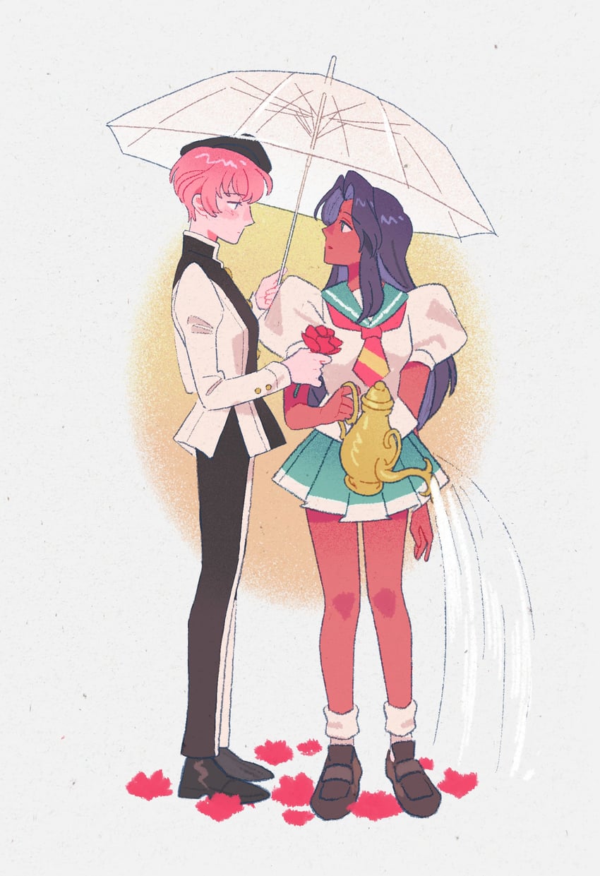 tenjou utena and himemiya anthy (shoujo kakumei utena and 1 more) drawn by esther980174