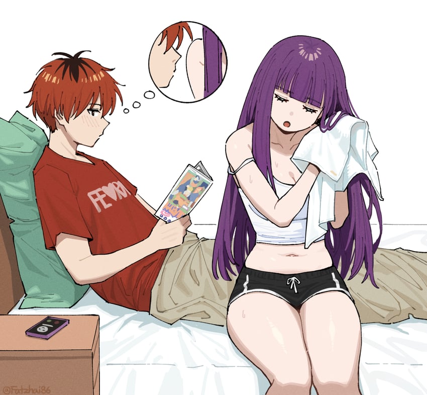 fern, uzumaki naruto, and stark (sousou no frieren and 1 more) drawn by fatzhai