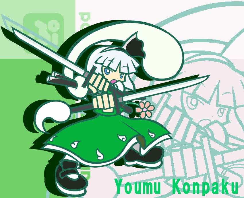 konpaku youmu (touhou and 2 more) drawn by y&k