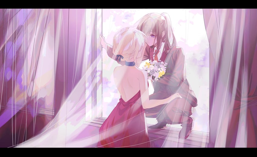 nishikigi chisato and inoue takina (lycoris recoil) drawn by walluka