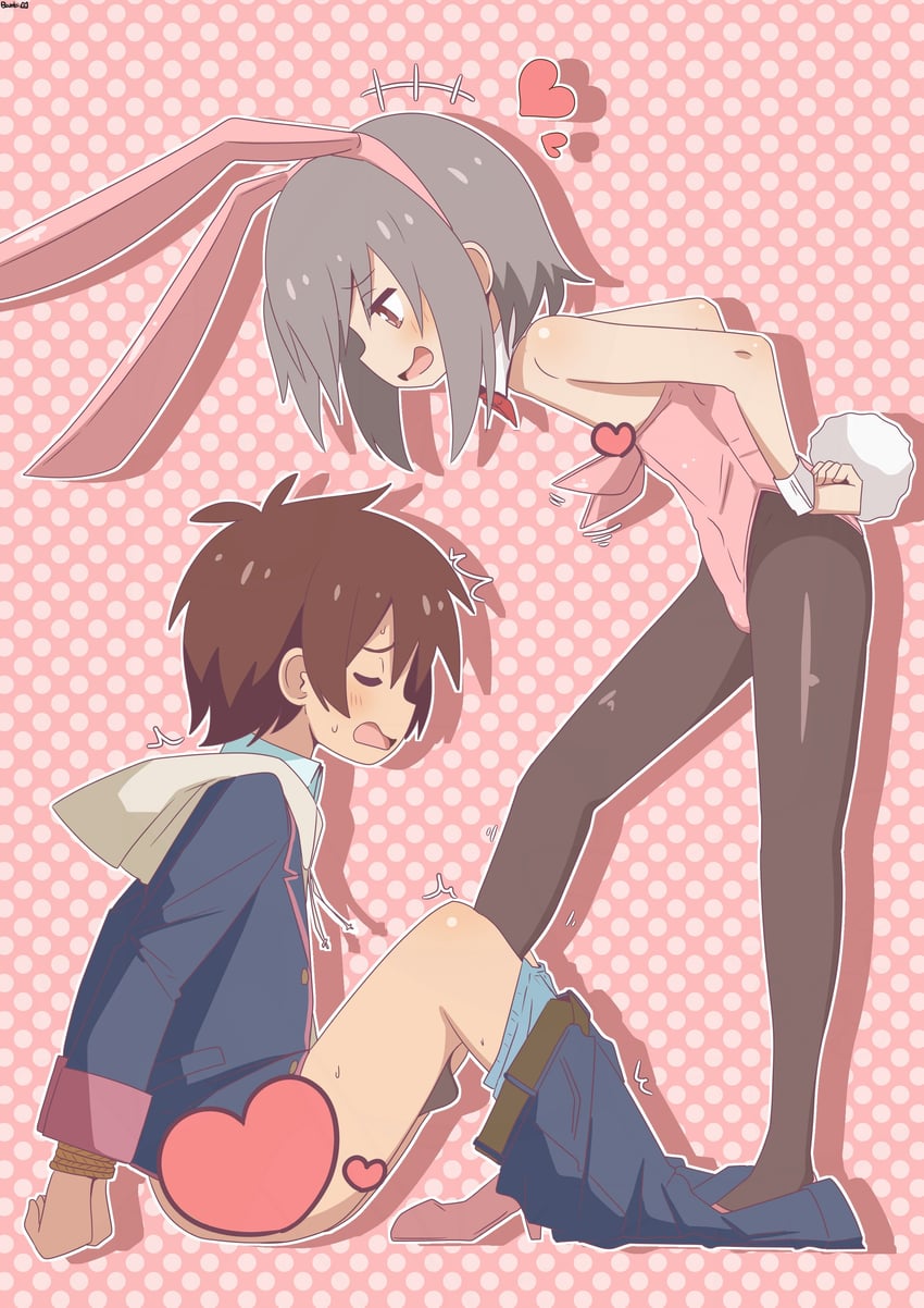 senkawa minato and sakurada yuuta (onii-chan wa oshimai!) drawn by bambi2000line