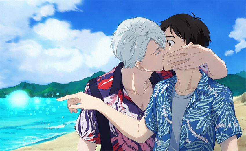 katsuki yuuri and viktor nikiforov (yuri!!! on ice) drawn by cacao_(umri)