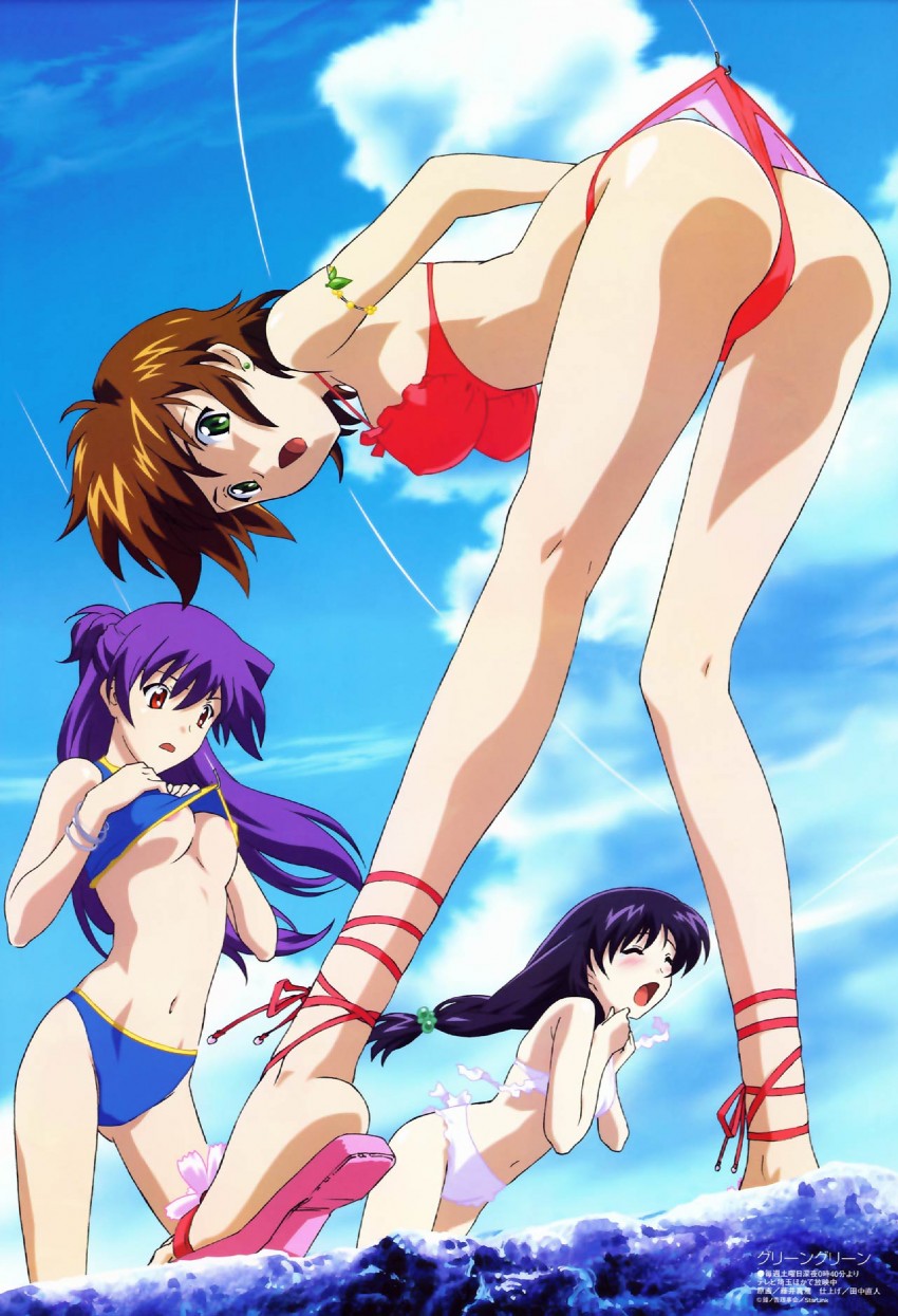 minami sanae, kutsuki futaba, and chitose midori (megami magazine and 1 more) drawn by fujii_masumi