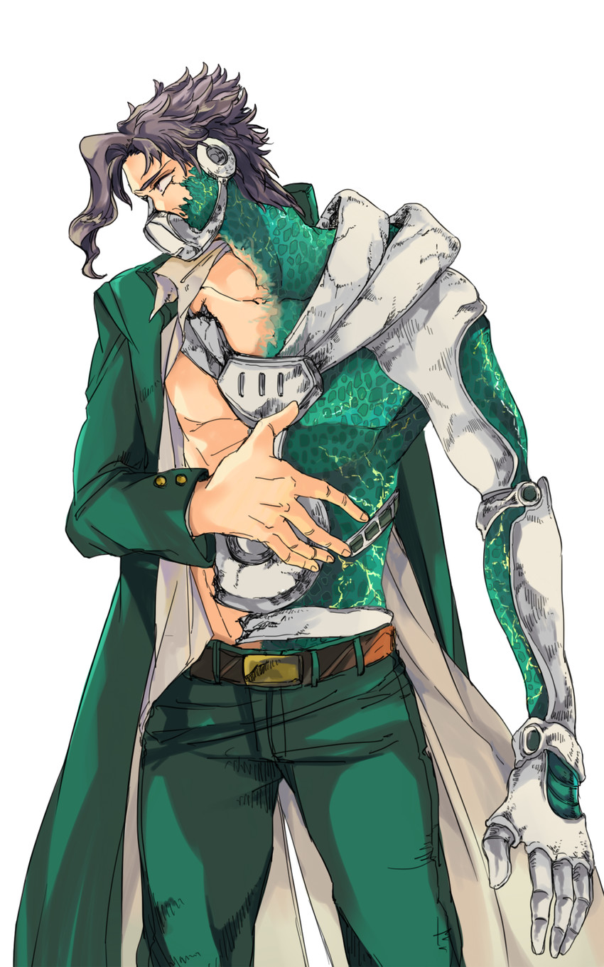 kakyoin noriaki and hierophant green (jojo no kimyou na bouken and 1 more) drawn by goro_nyanko
