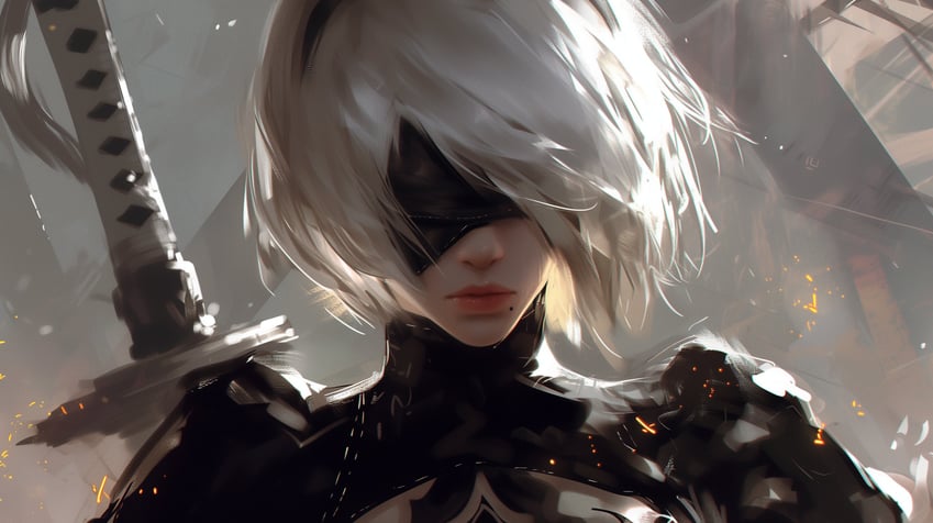 2b (nier and 1 more) drawn by aika_arts