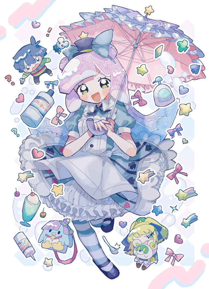 alice, puniru, kawaii kotarou, okanega arisu, and bubbly rich girl kawaii puniru (alice's adventures in wonderland and 1 more) drawn by mzwawawao