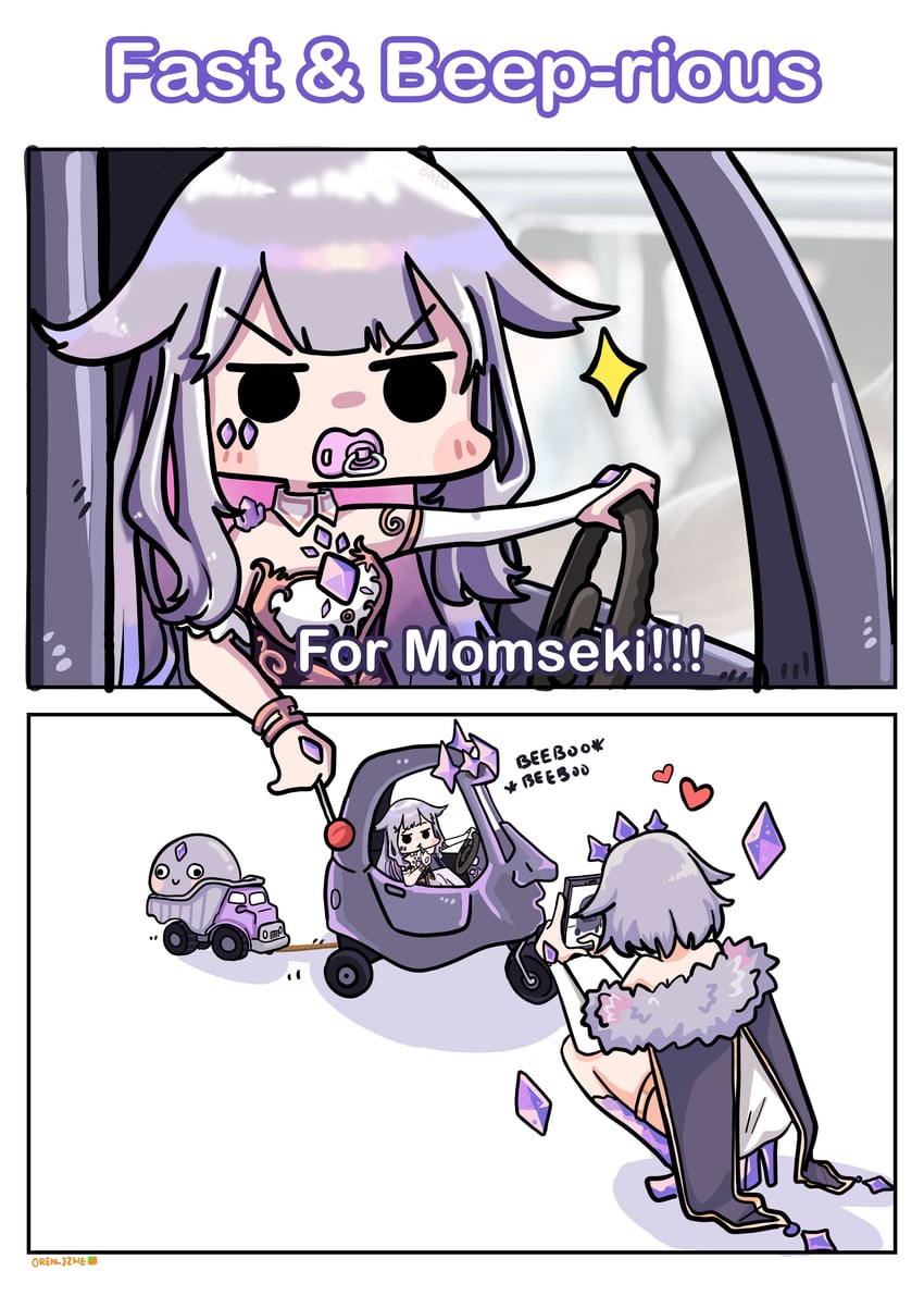 koseki bijou, pebble, and momseki (hololive and 1 more) drawn by orangejuicezhe