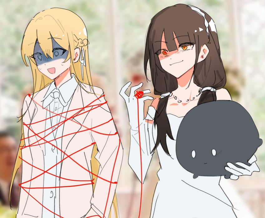 asakura karen, toujou tsukasa, and narvy (heaven burns red) drawn by jingbai968