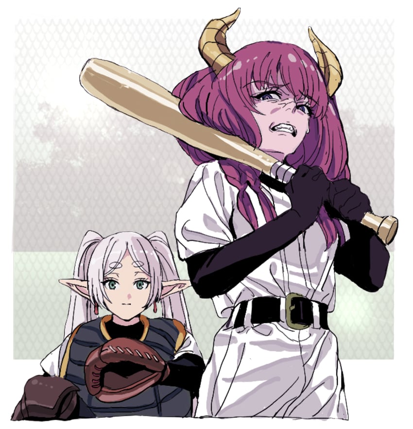 frieren and aura (sousou no frieren) drawn by nobita_(makoto7060355)