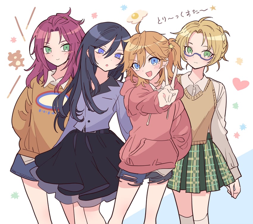 isara mao, akehoshi subaru, yuuki makoto, and hidaka hokuto (ensemble stars!) drawn by meremero