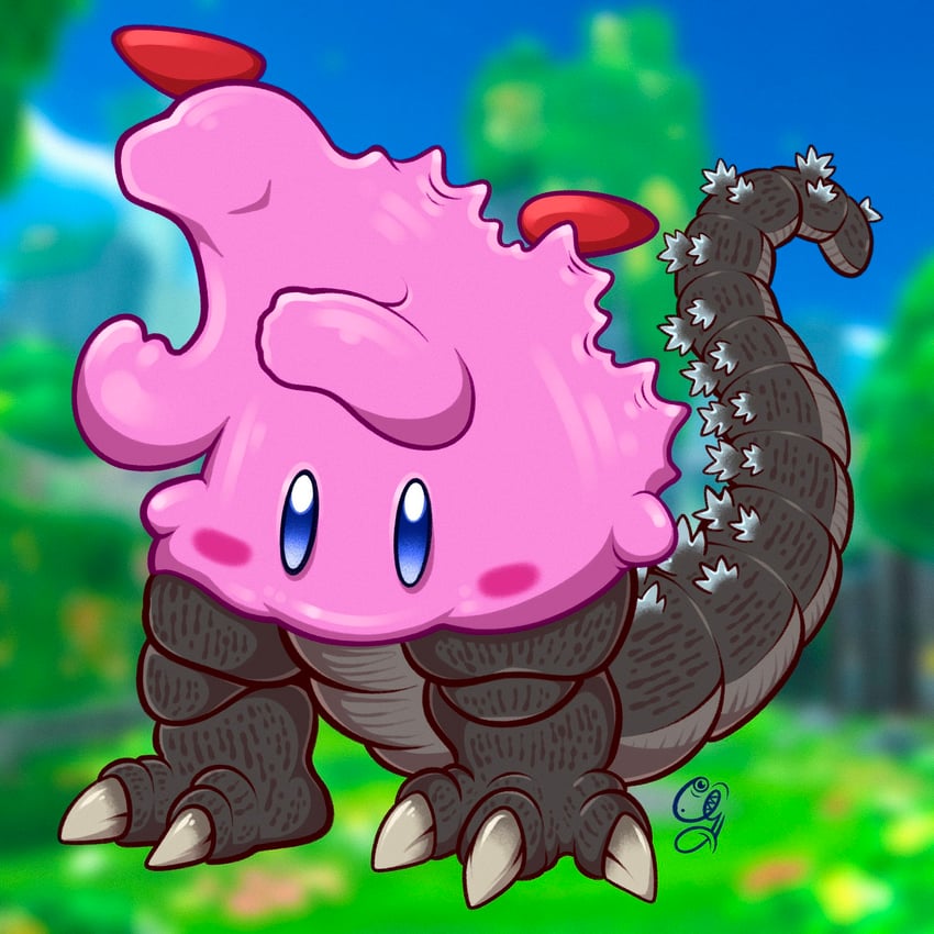 kirby and godzilla (kirby and 2 more) drawn by seaguns