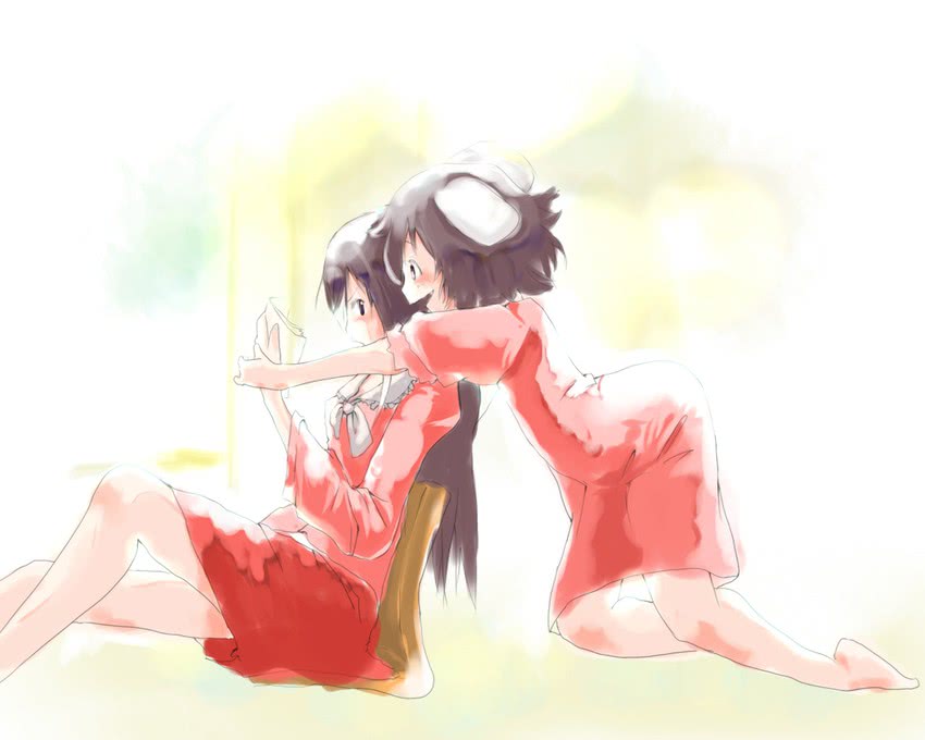 houraisan kaguya and inaba tewi (touhou) drawn by yae_(mono110)