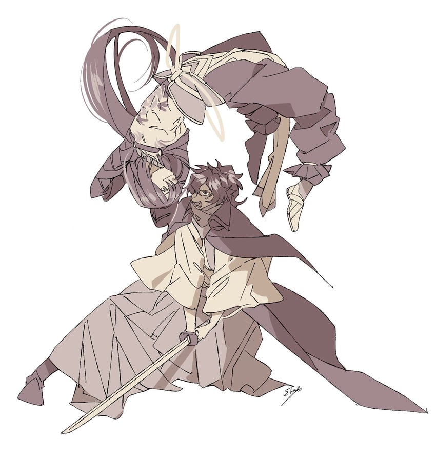 okada izou and yan qing (fate and 2 more) drawn by shamoroku
