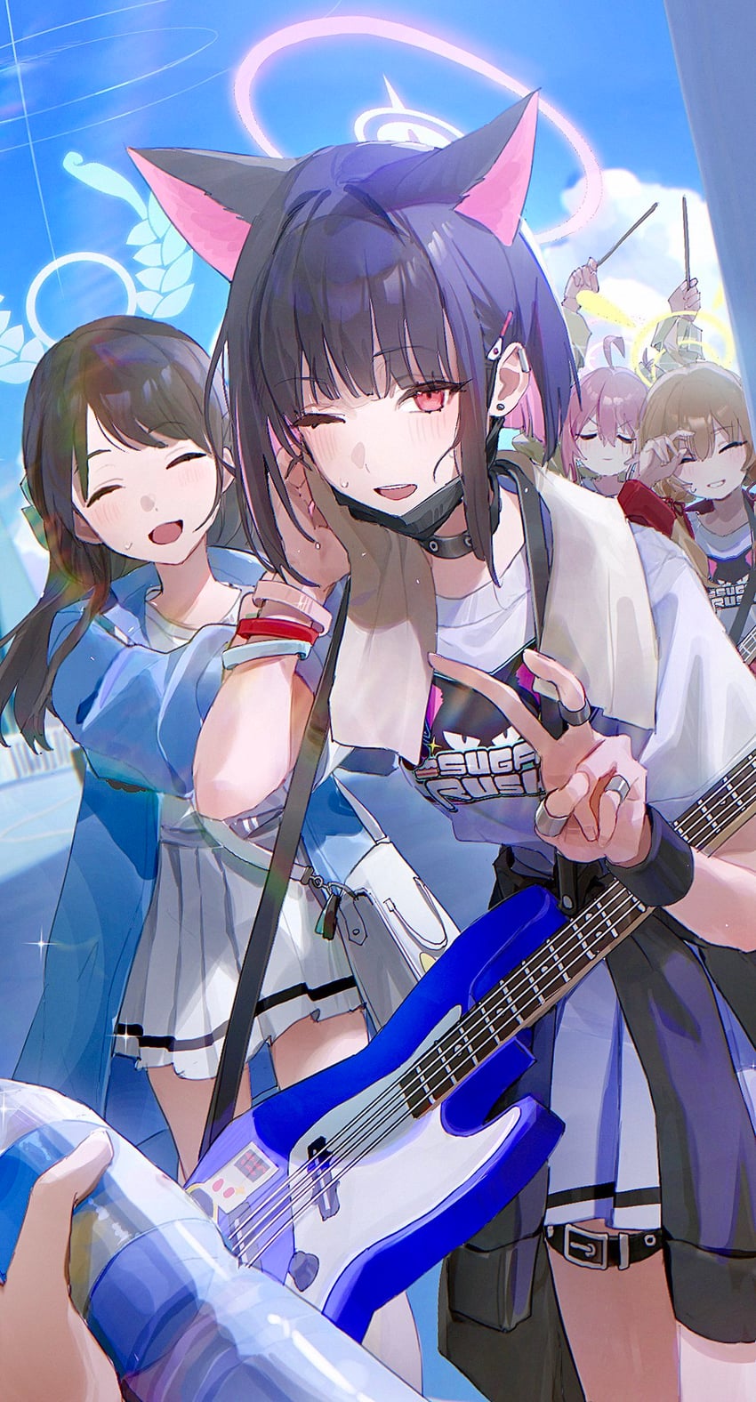 kazusa, natsu, airi, and yoshimi (blue archive) drawn by flatshi
