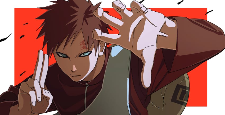 gaara (naruto and 1 more) drawn by pnpk_1013