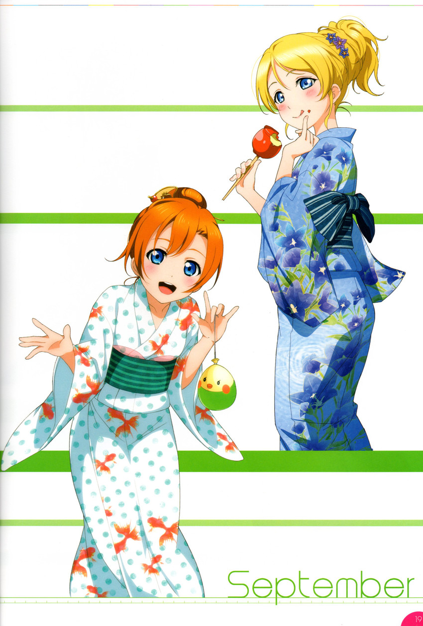 ayase eli and kosaka honoka (love live! and 2 more)