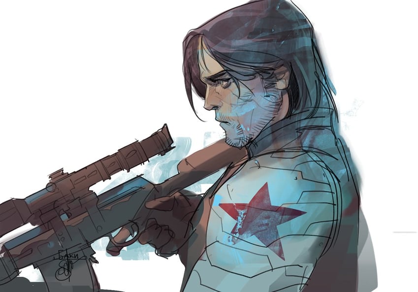 bucky barnes and winter soldier (marvel and 3 more) drawn by otto_schmidt