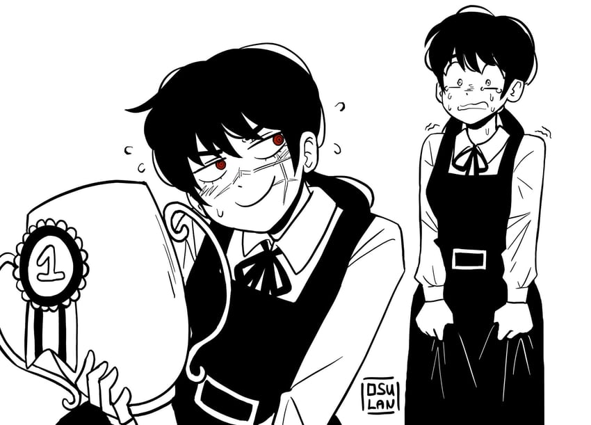 yoru and mitaka asa (chainsaw man) drawn by osulan