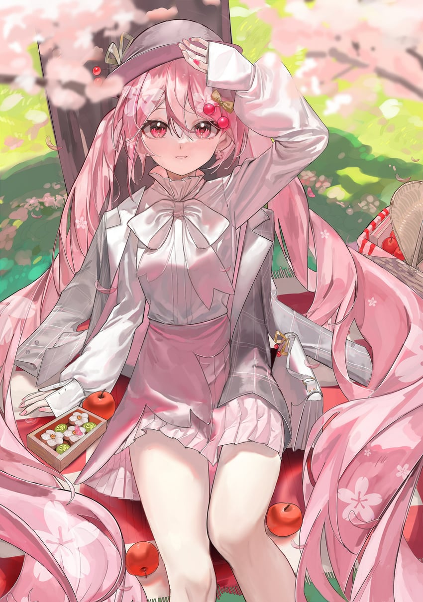 hatsune miku and sakura miku (vocaloid) drawn by iinagi_(kashiwa_keira)