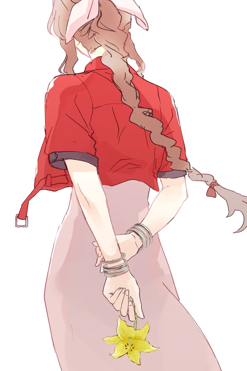 aerith gainsborough (final fantasy and 2 more) drawn by demi_co