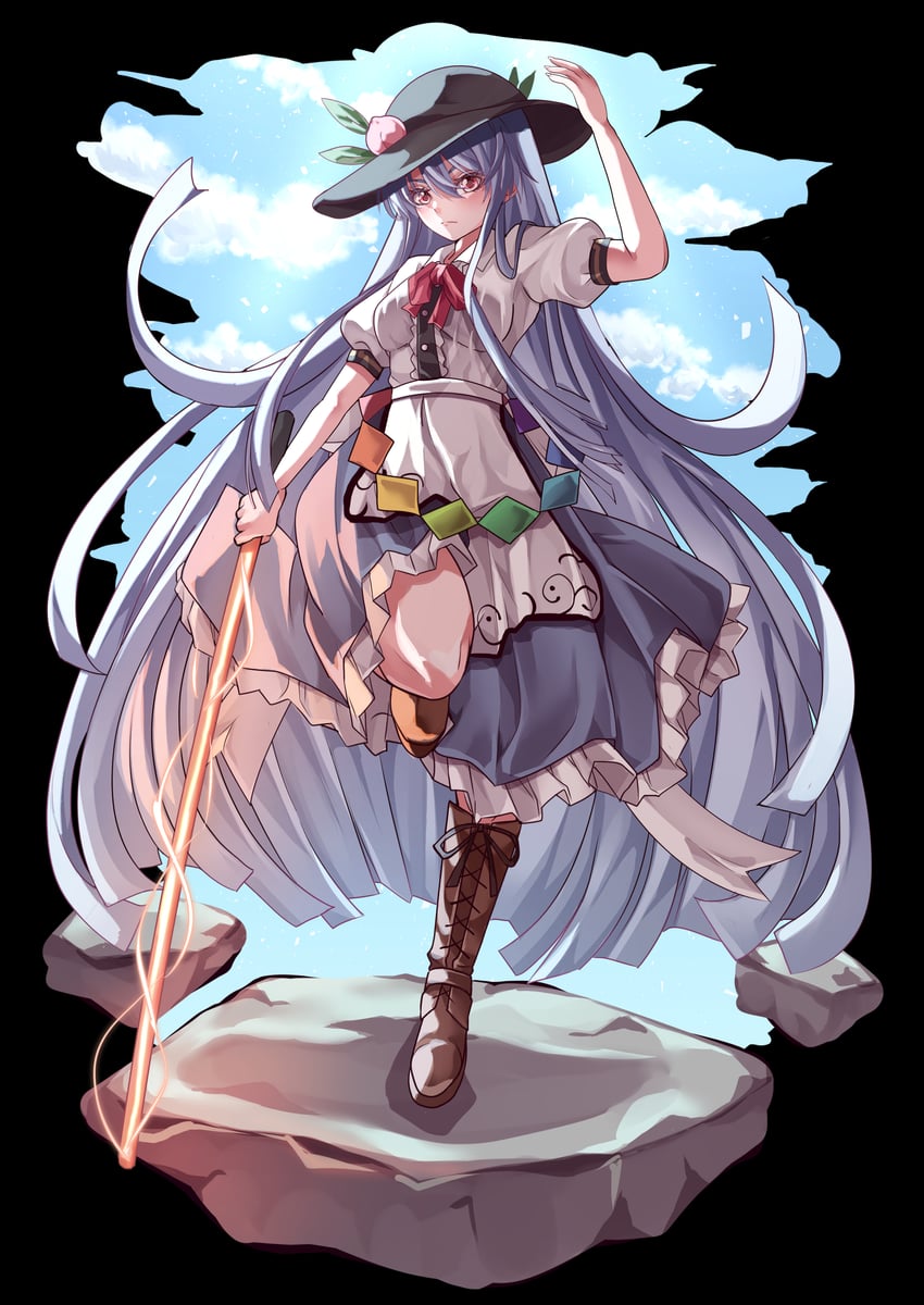 hinanawi tenshi (touhou) drawn by mahoro_(minase_mahoro)