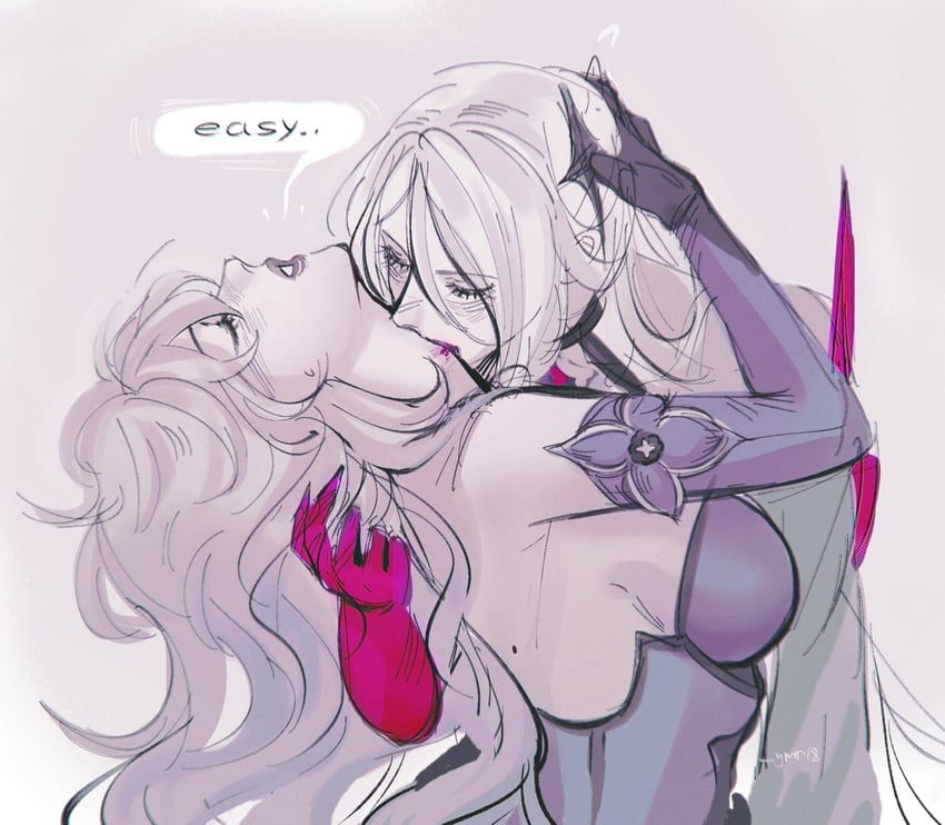 acheron and black swan (honkai and 1 more) drawn by ymr18