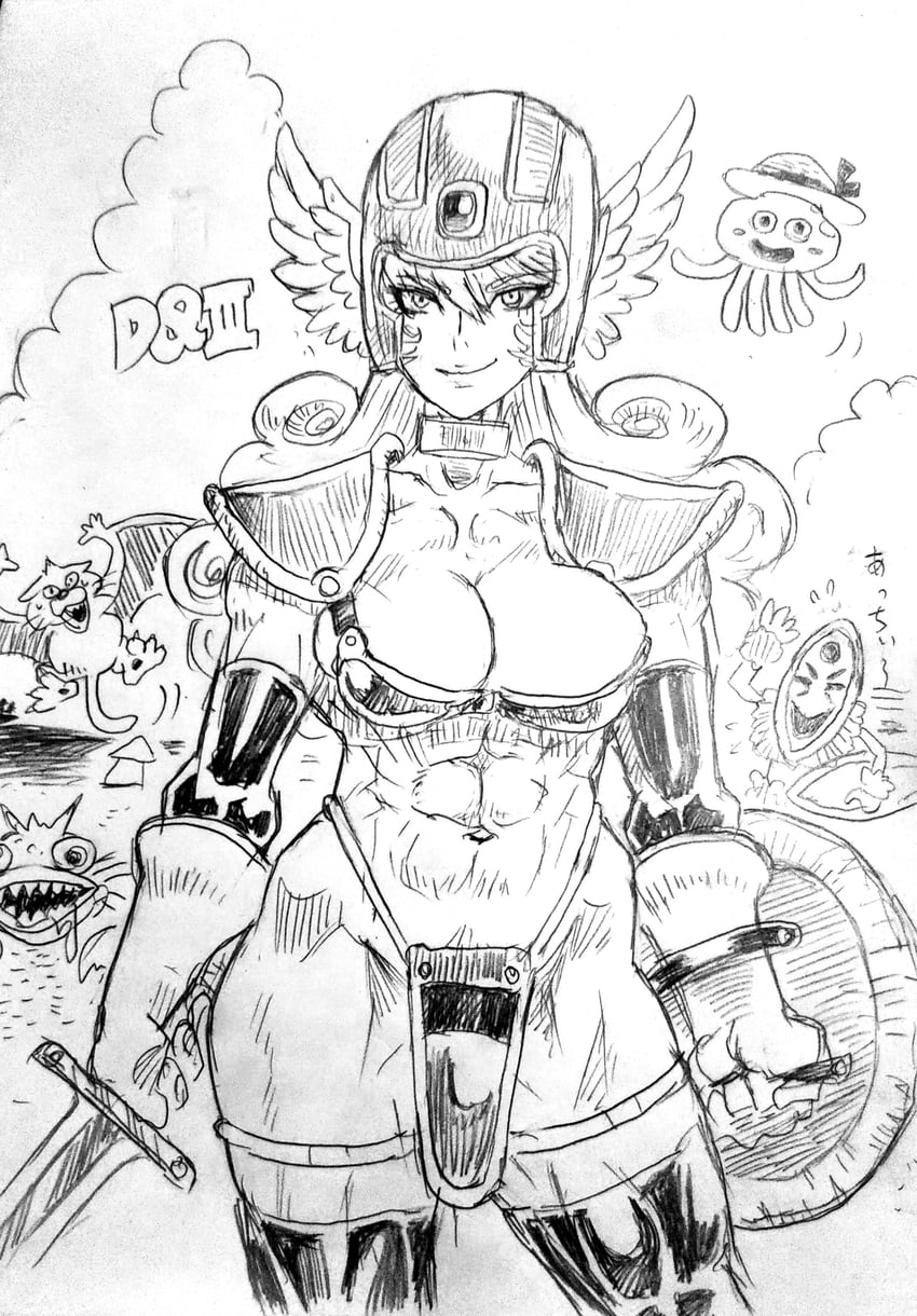 warrior and healslime (dragon quest and 1 more) drawn by blqueen