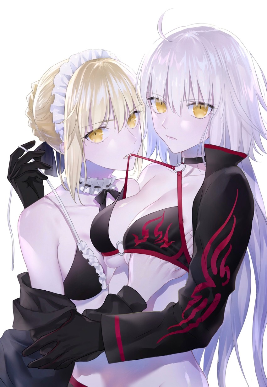 artoria pendragon, jeanne d'arc alter, and saber alter (fate and 1 more) drawn by nipi27