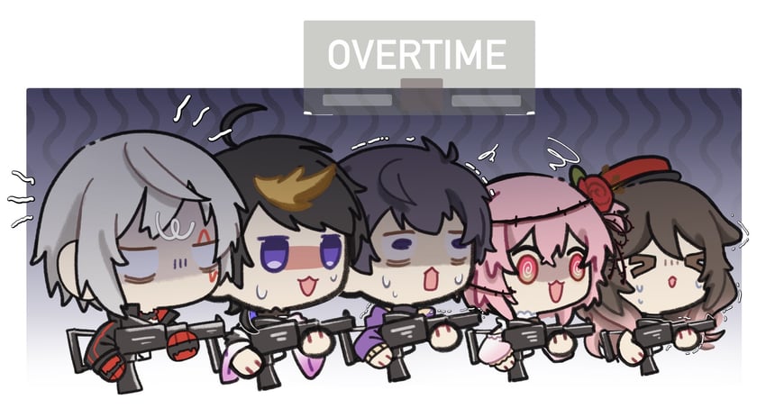 rosemi lovelock, shu yamino, shoto, fulgur ovid, and vgumiho (nijisanji and 4 more) drawn by ichiibal_sage