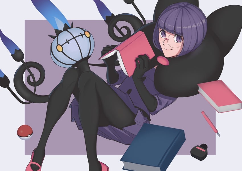 chandelure and shauntal (pokemon and 1 more) drawn by ruinai