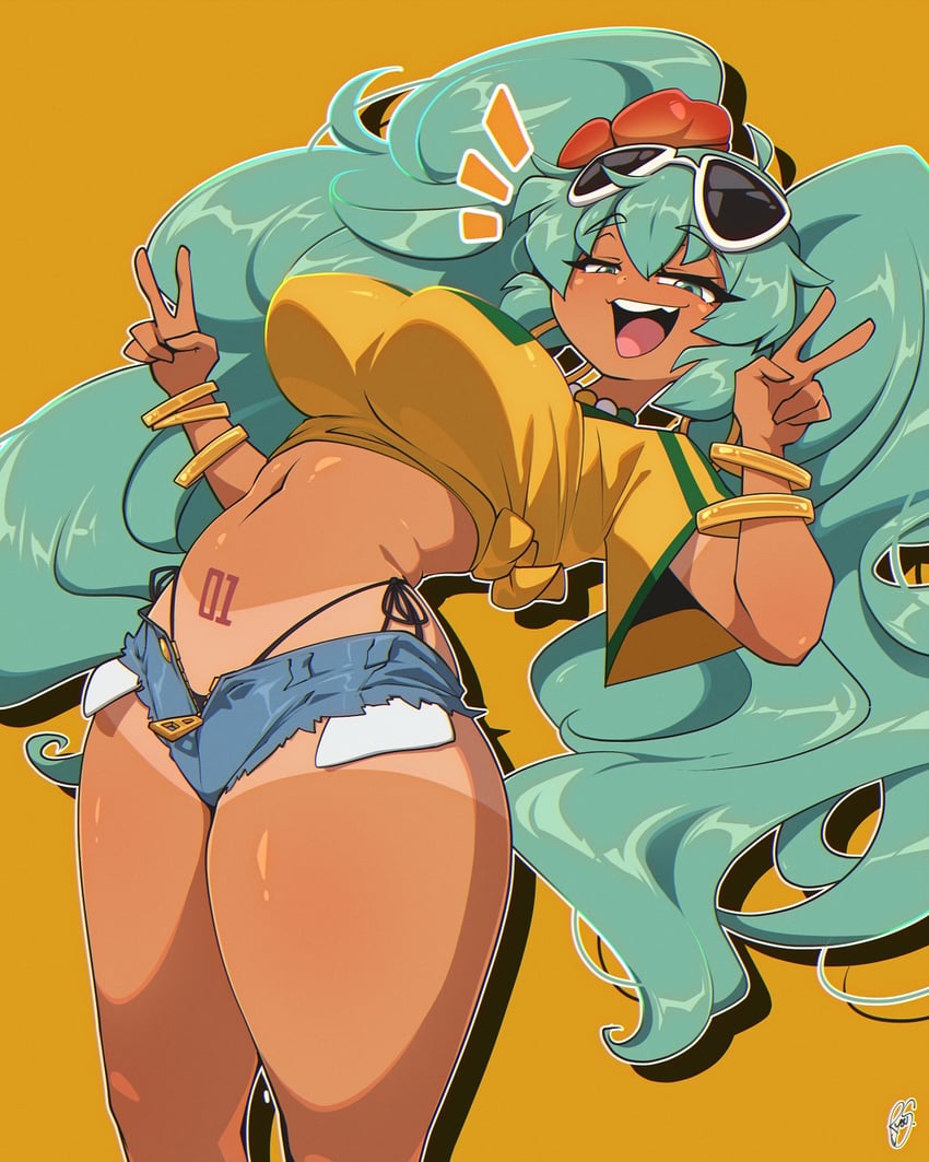 hatsune miku and brazilian miku (vocaloid) drawn by ryou_sakai