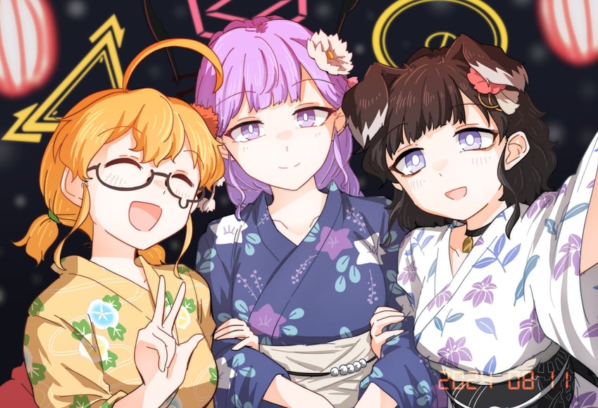 hibiki, kotori, and utaha (blue archive) drawn by hariyaa