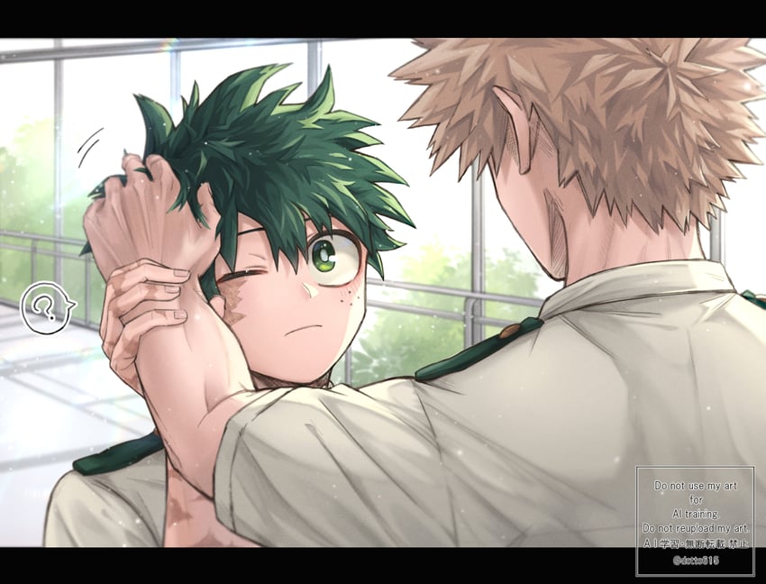 midoriya izuku and bakugou katsuki (boku no hero academia) drawn by ho_(dotto615)